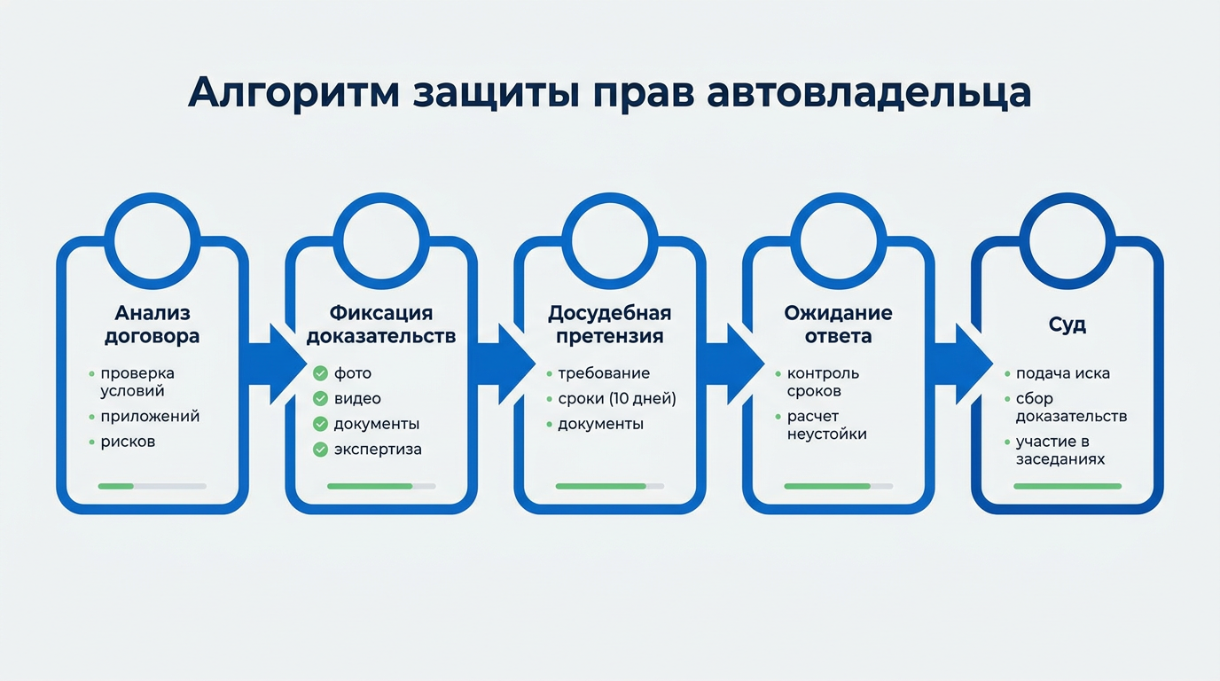 Алгоритм защиты прав автовладельца